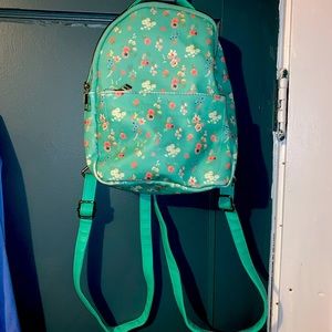 Turquoise Floral mini backpack